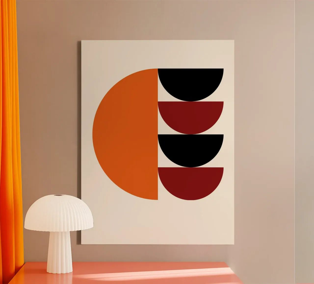 Modern Art Semicircle Design - Geometric Poster canvas by Studio Vibe