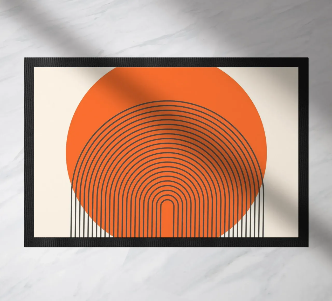 Linee retrò dell'alba - Design astratto per pareti zerbino da Studio Vibe