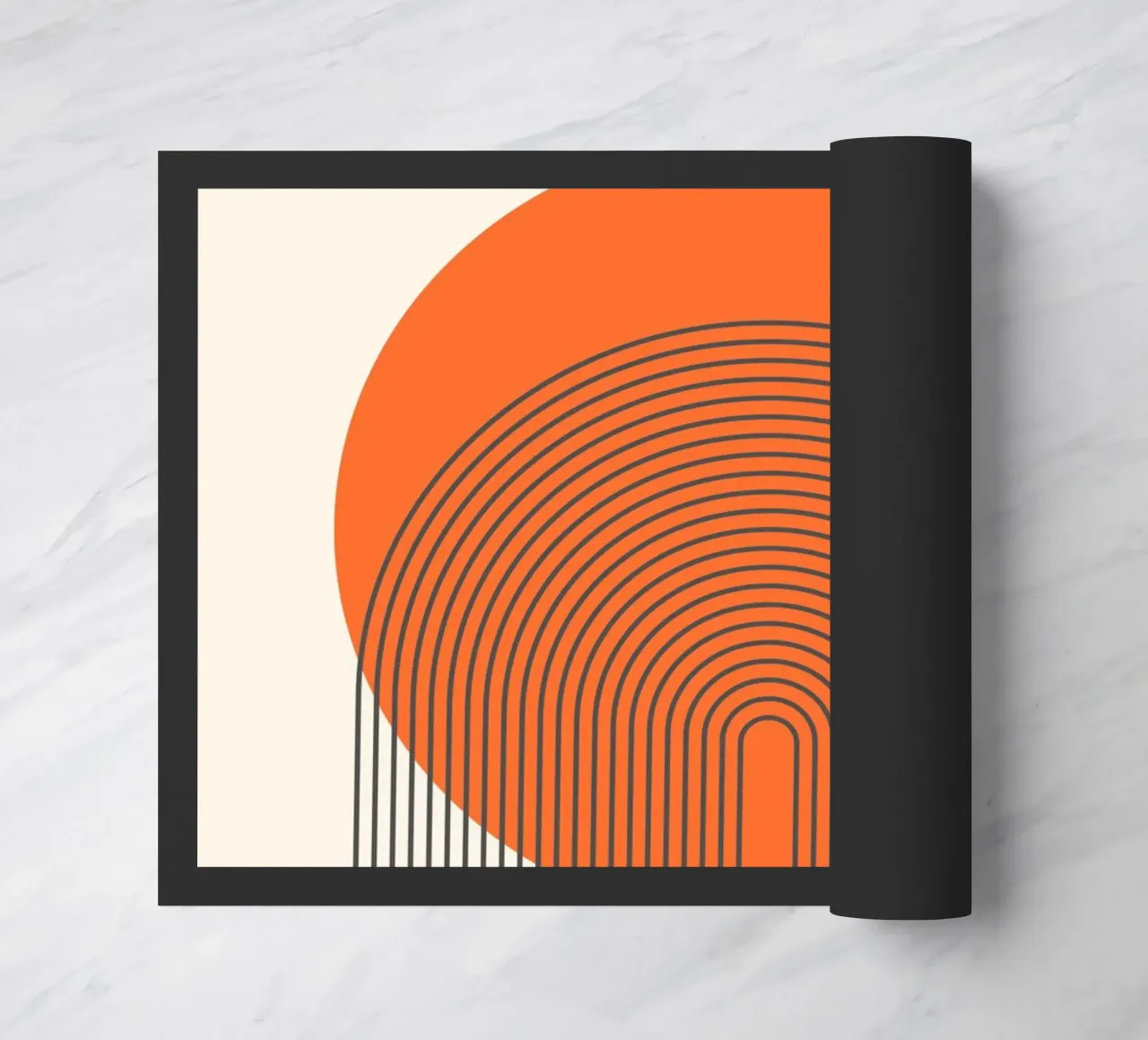 Linee retrò dell'alba - Design astratto per pareti zerbino da Studio Vibe