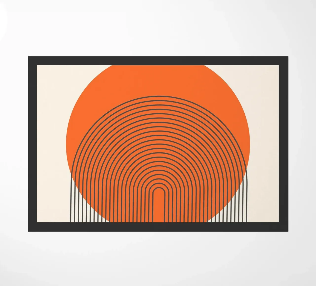 Linee retrò dell'alba - Design astratto per pareti zerbino da Studio Vibe