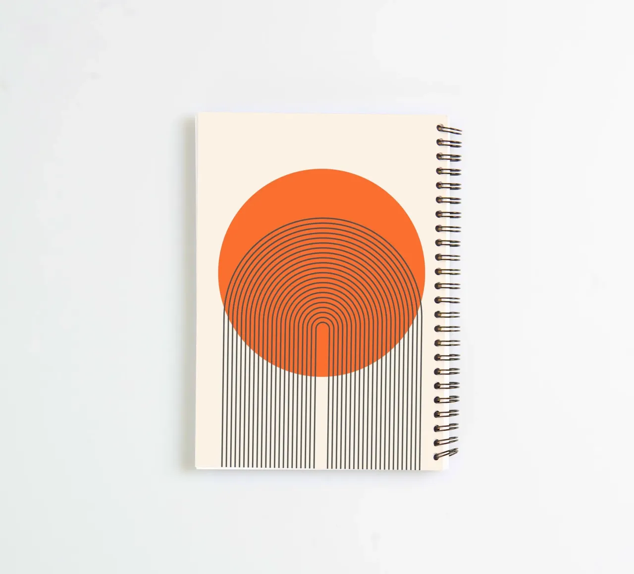 Retro Sunrise Lines - Design mural abstrait carnet à spirale de Studio Vibe