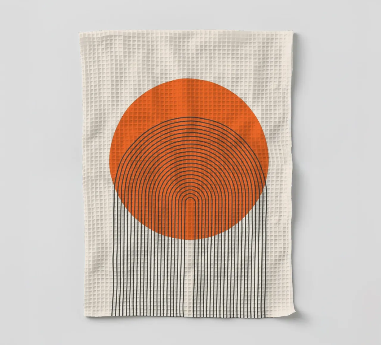 Linee retrò dell'alba - Design astratto per pareti canovaccio da cucina da Studio Vibe