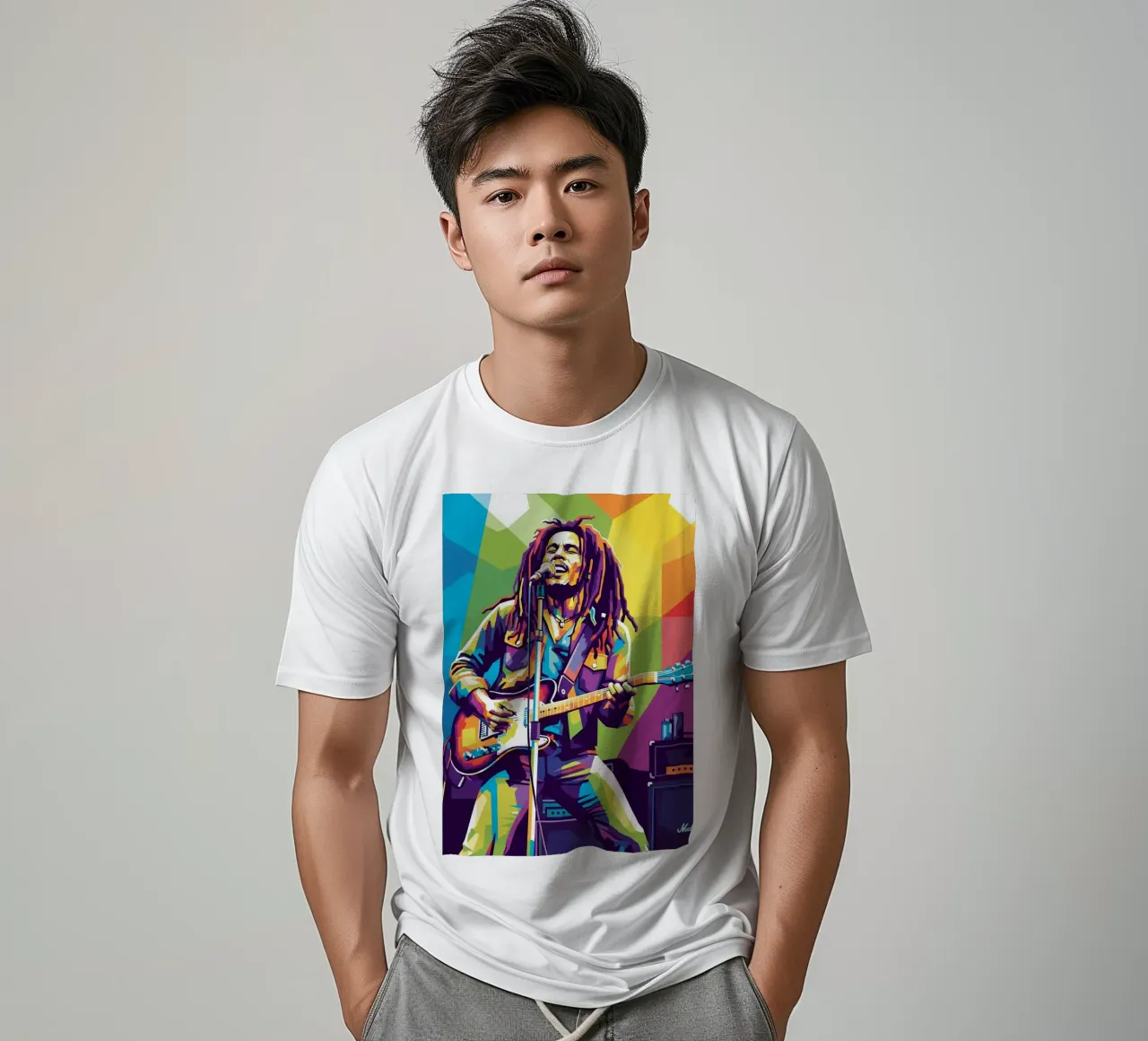 Bob Marley art t-shirt da Hantamrata