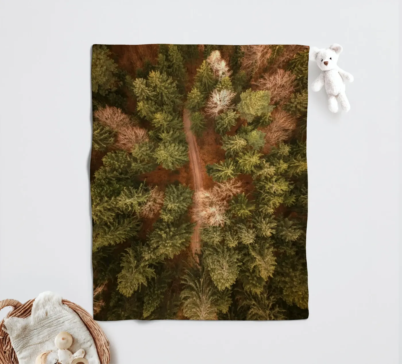 aerial view forest Fleecedecke von Earthly Visions