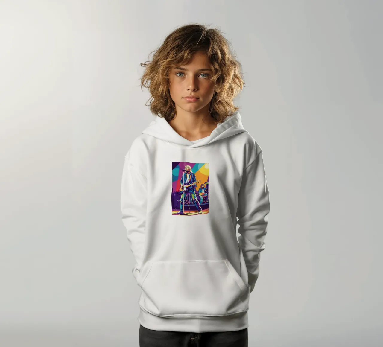 Kurt Cobain - Nirvana felpa bambino con cappuccio da Hantamrata