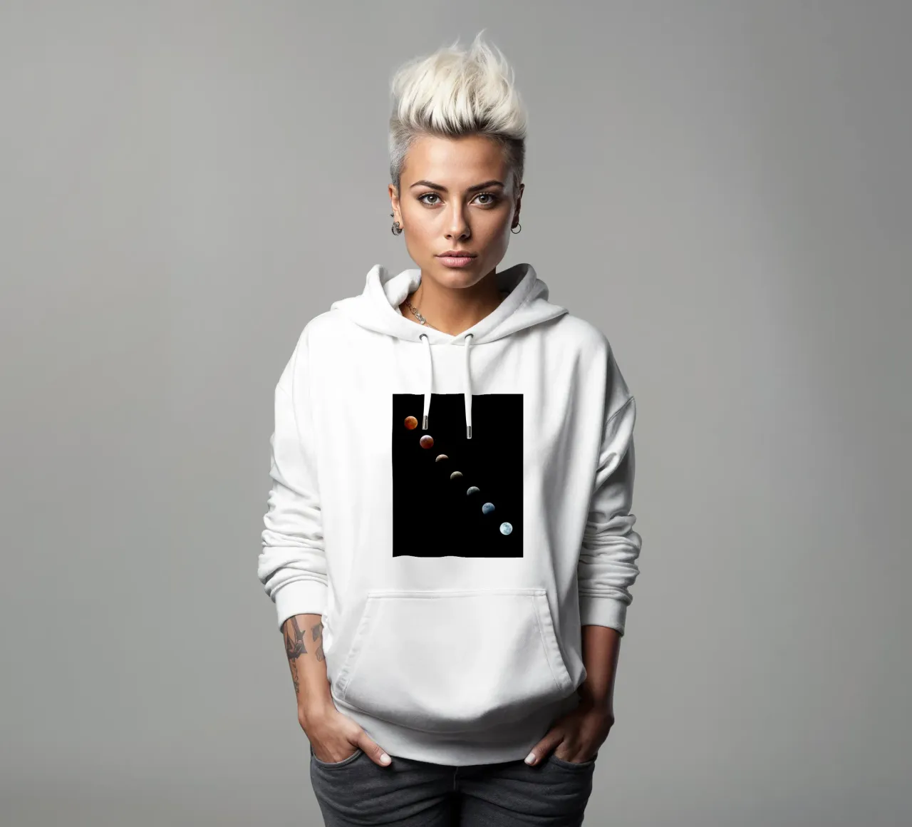luna eclipse lunar sudadera con capucha de Earthly Visions