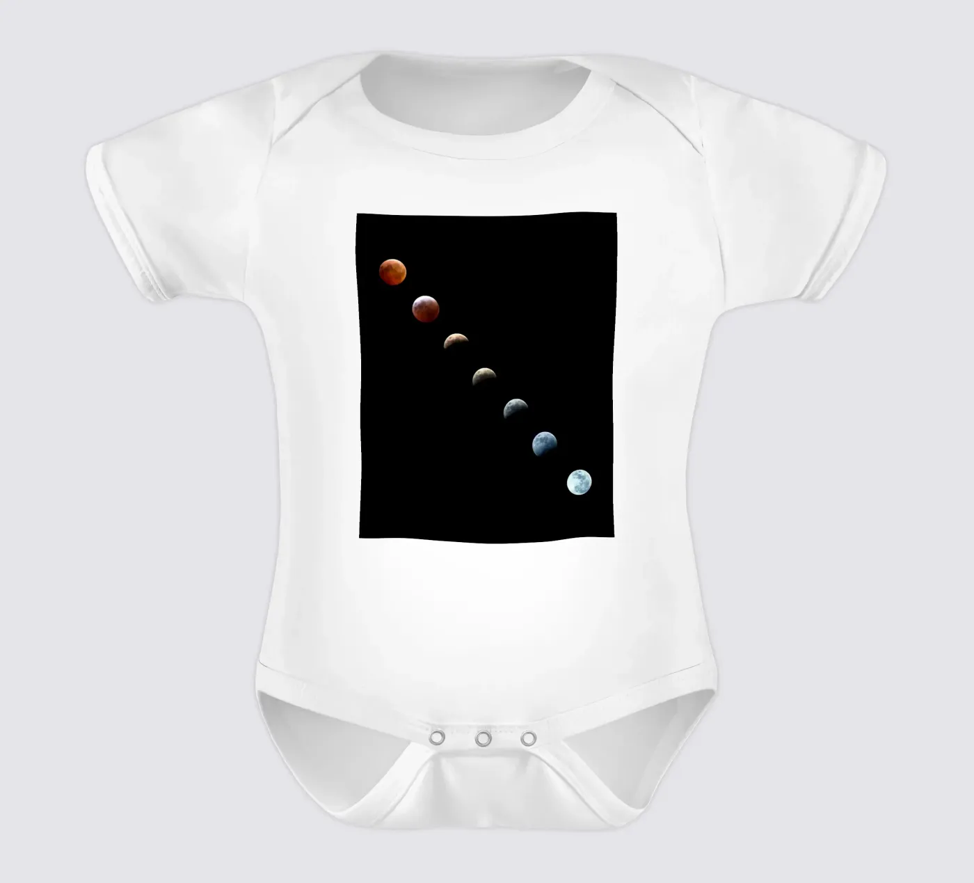 moon lunar-eclipse short-sleeve baby romper by Earthly Visions