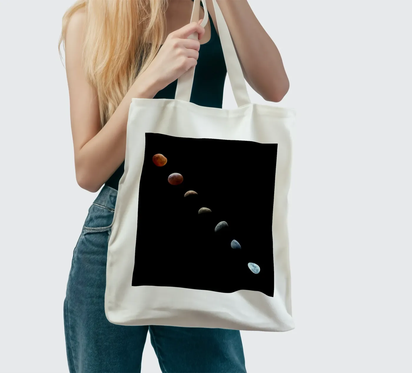 moon lunar-eclipse tote bag by Earthly Visions