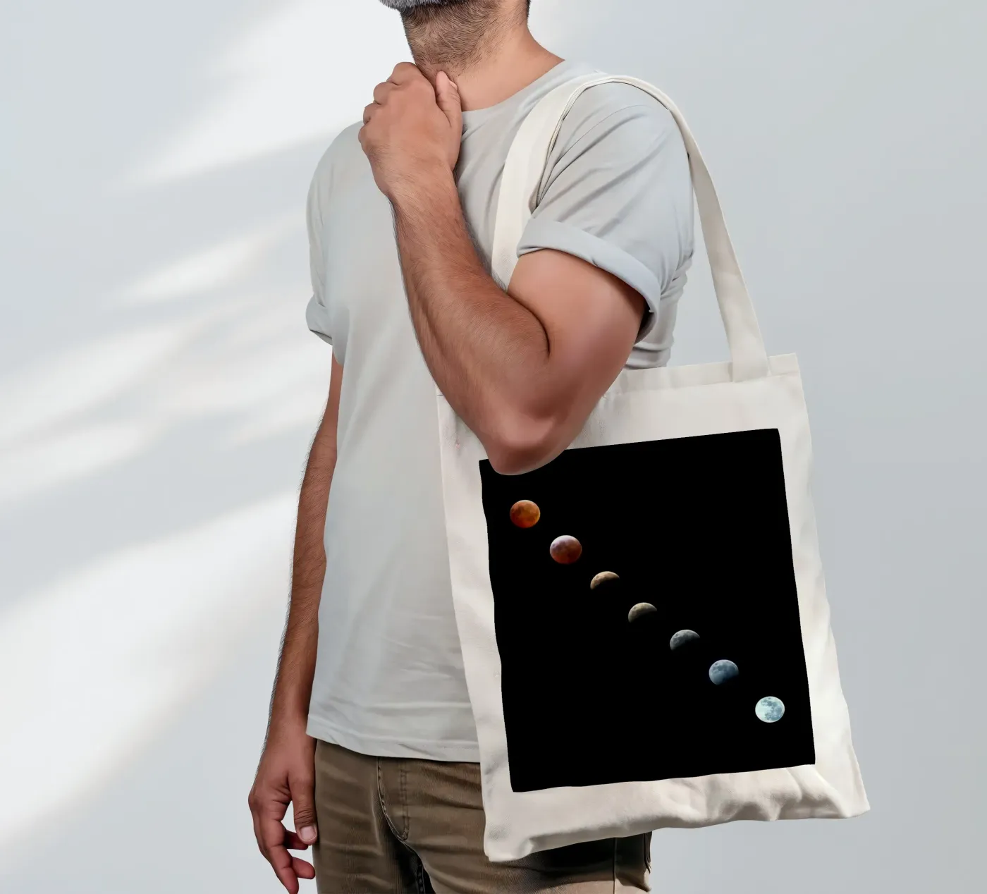 moon lunar-eclipse tote bag by Earthly Visions