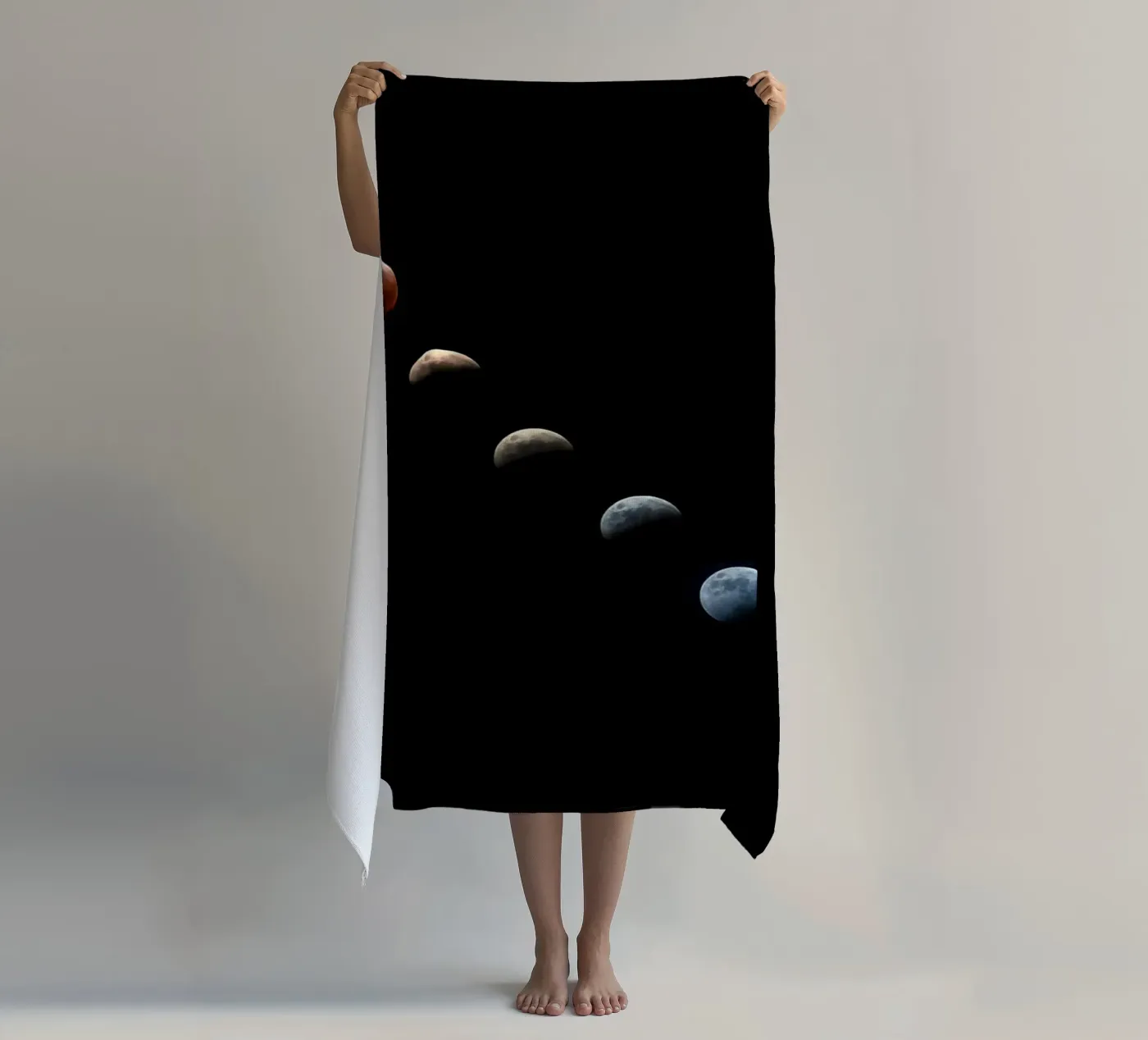 moon lunar-eclipse beach towel by Earthly Visions