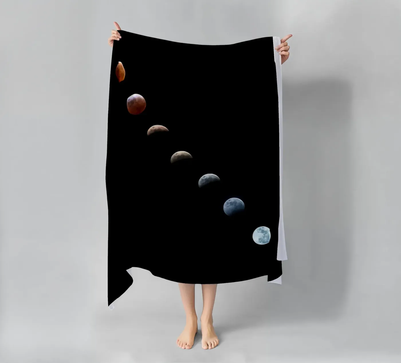 moon lunar-eclipse beach towel by Earthly Visions