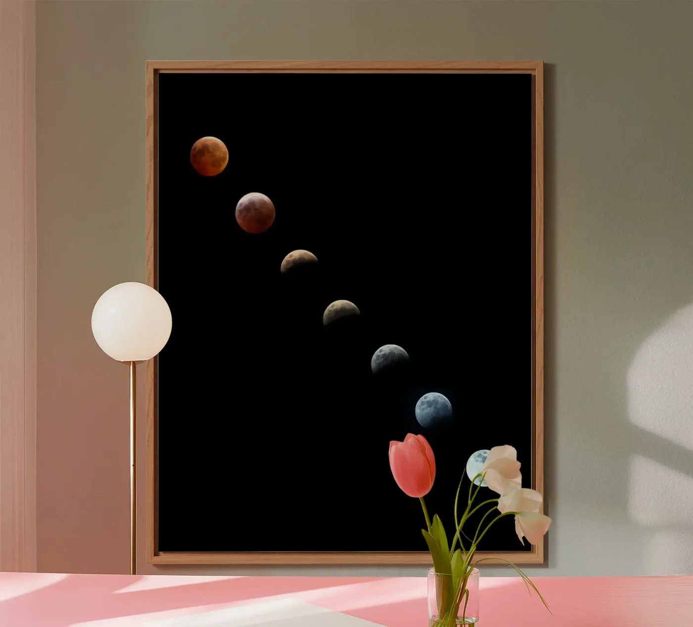 luna eclissi lunare alluminio dibond da Earthly Visions
