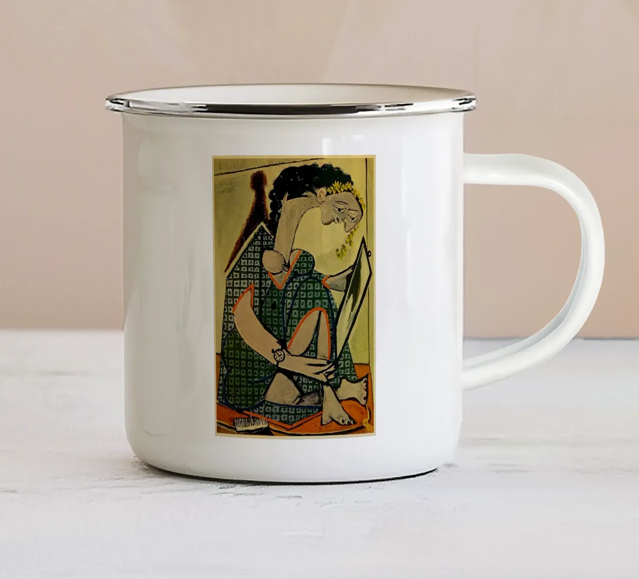 art 13 enamel mug by Amber Hughes