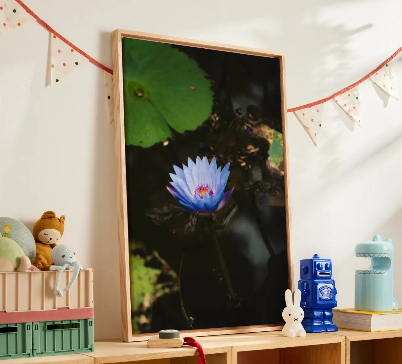 waterlily lotus canvas with Floater frame by Earthly Visions