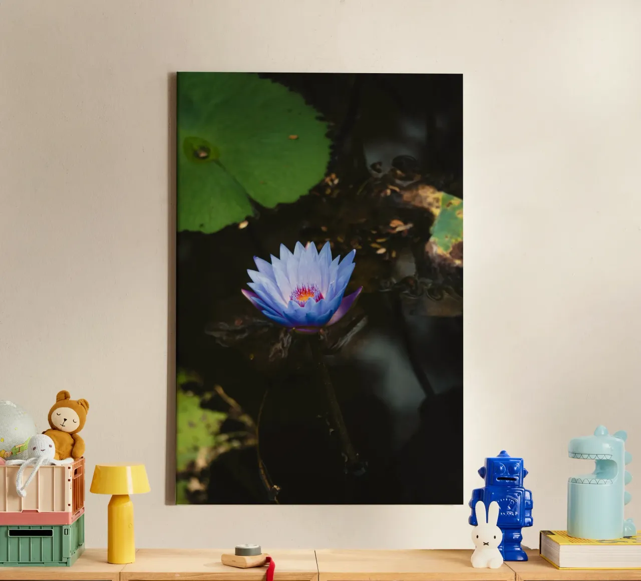waterlily lotus canvas with Floater frame by Earthly Visions