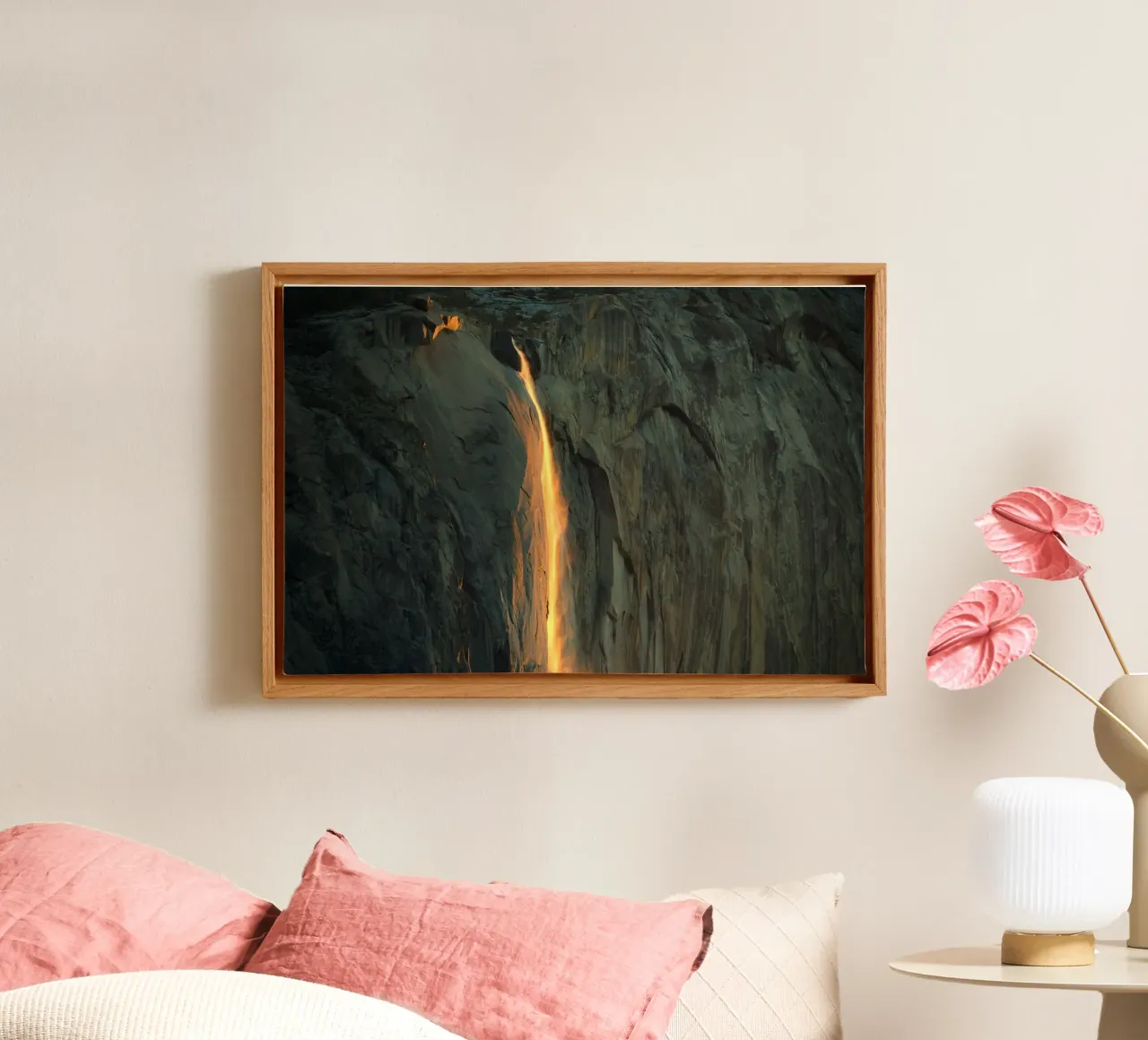 roccia del tramonto tela con Cornice a cassetta da Earthly Visions