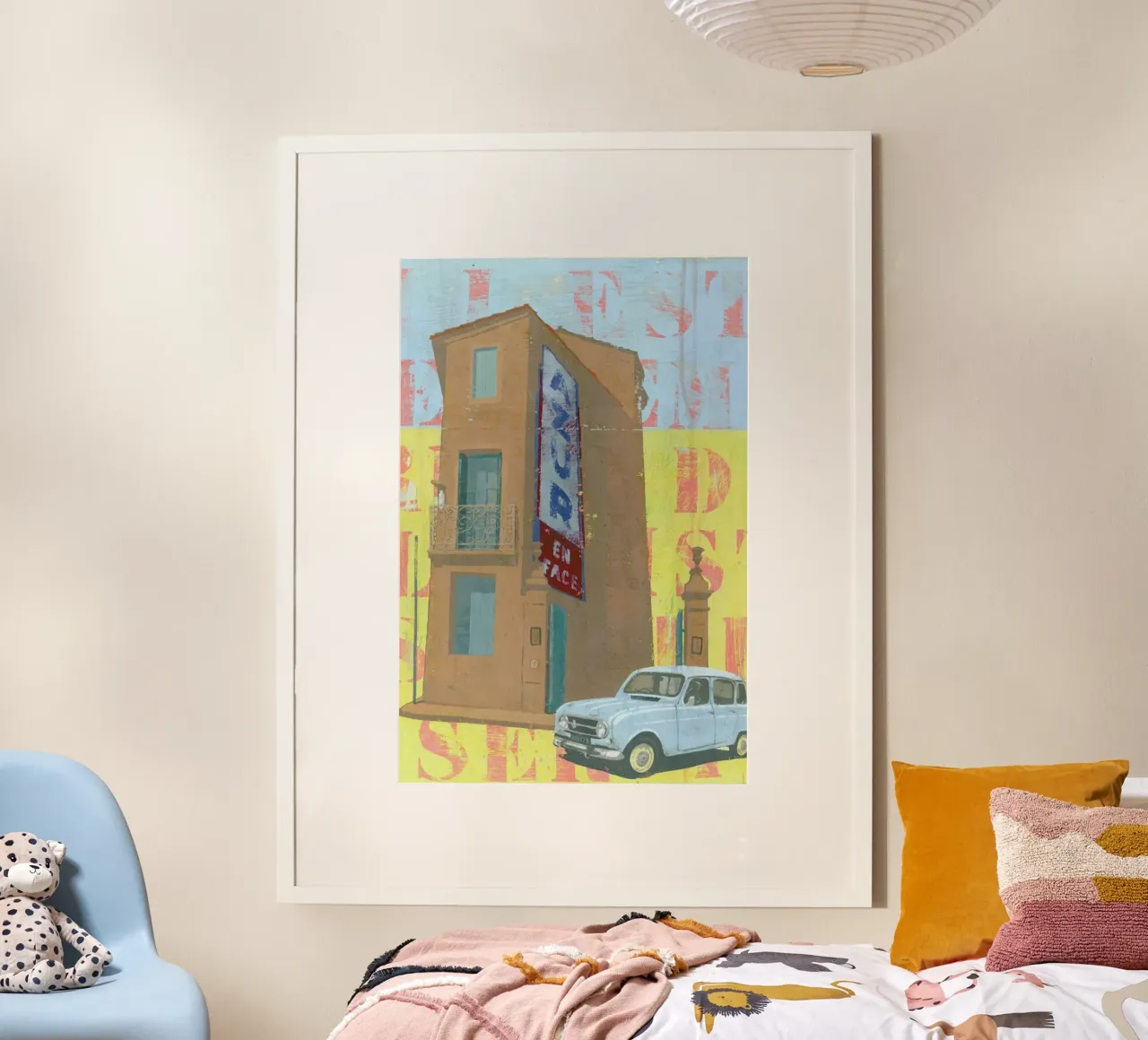 Azur poster con telaio in legno da Andy Bridge
