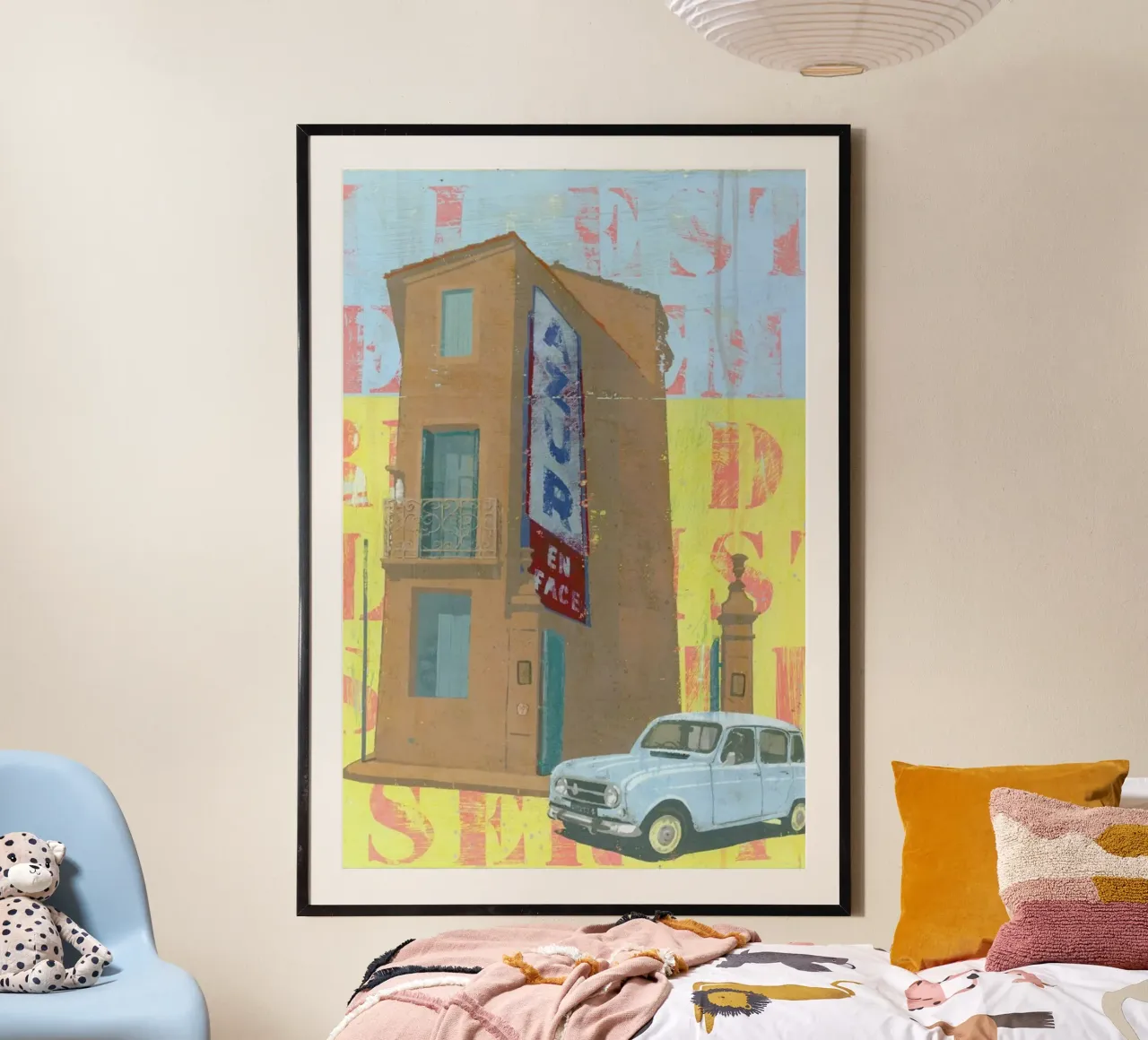 Azur poster con telaio in legno da Andy Bridge