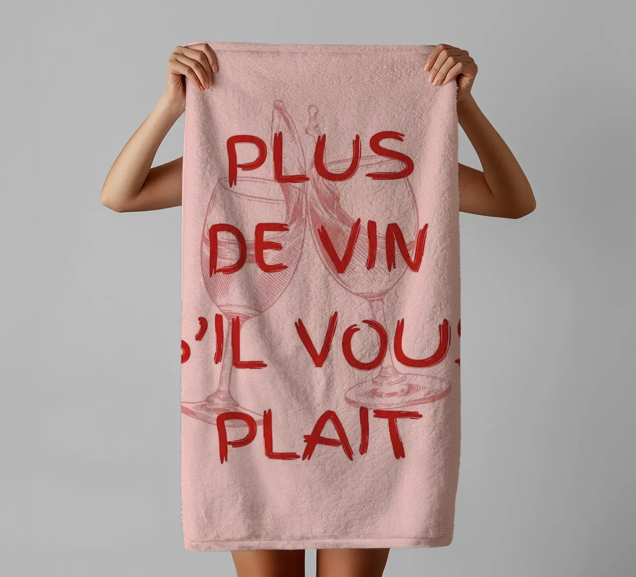 red wine text typography towel by Adam Murray