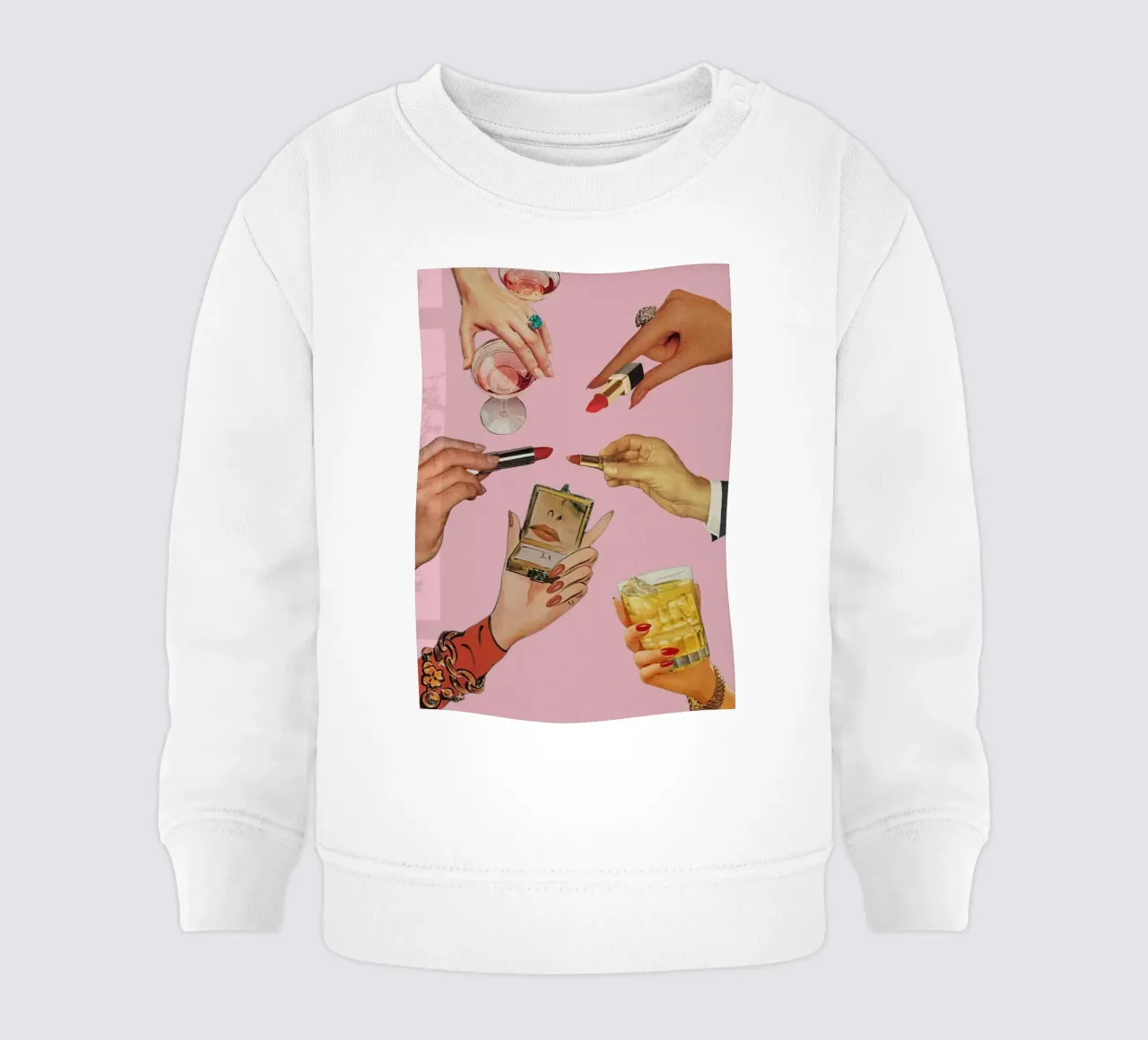manos pintalabios joyas anillo sudadera de bebé de Adam Murray
