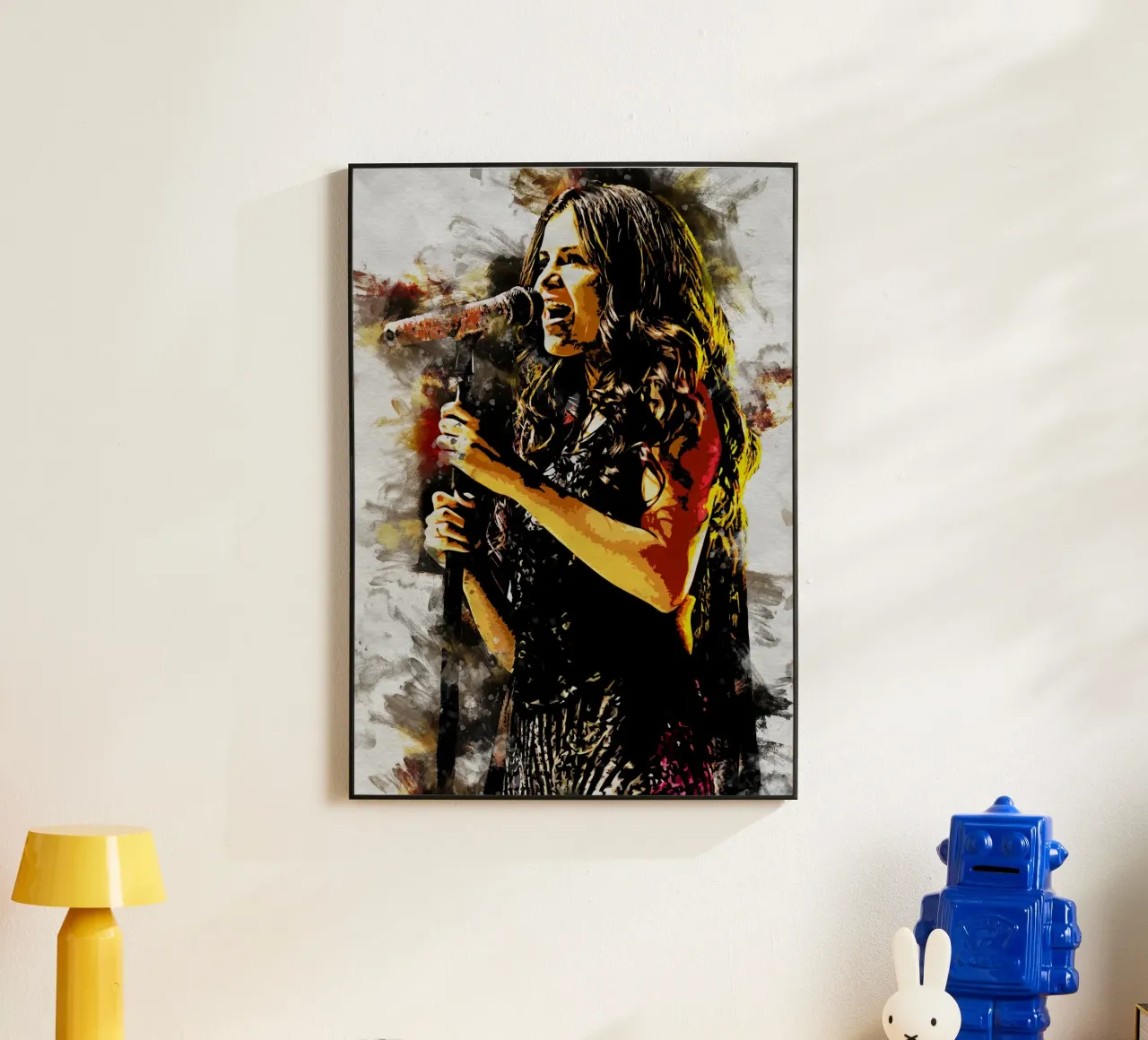 Selena Gomez Smudge Art alluminio dibond da neonartroom