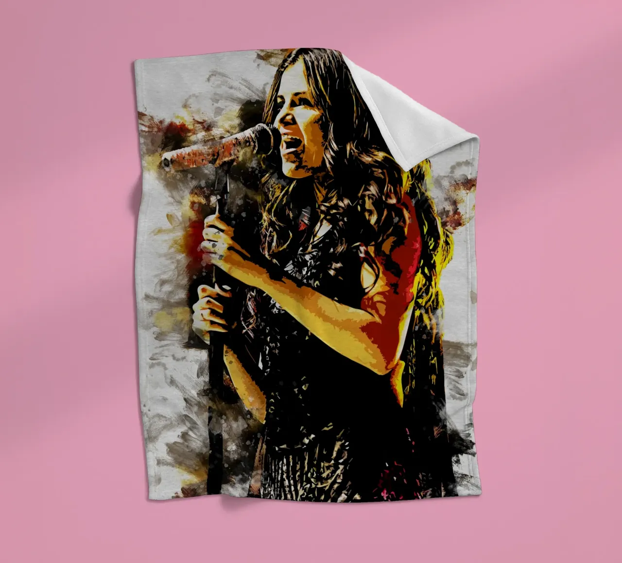Selena Gomez Smudge Art fleece blanket by neonartroom