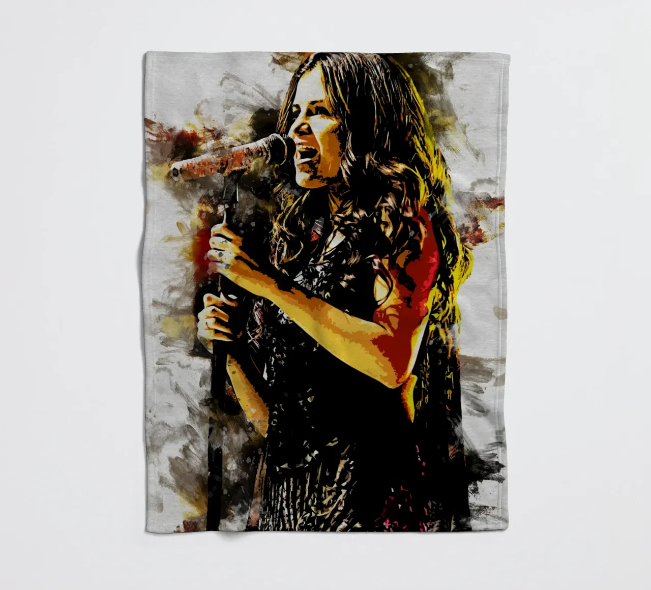 Selena Gomez Smudge Art fleece blanket by neonartroom