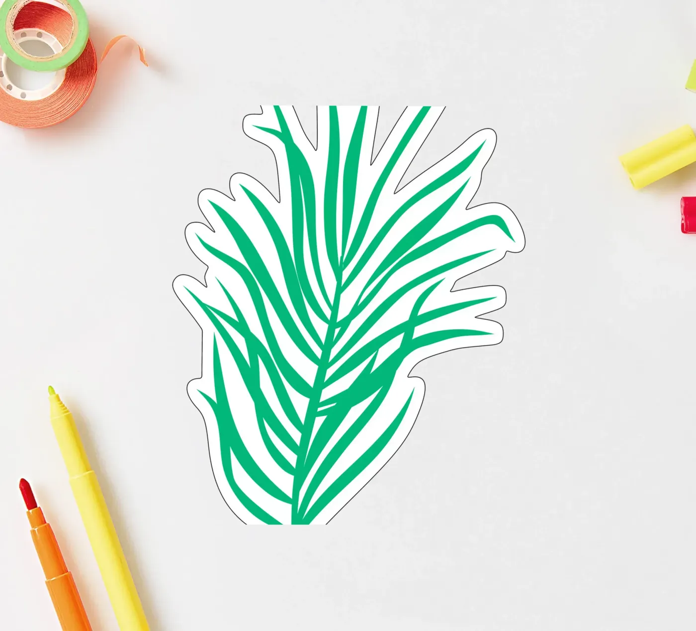 green leaf sticker by Sticker King