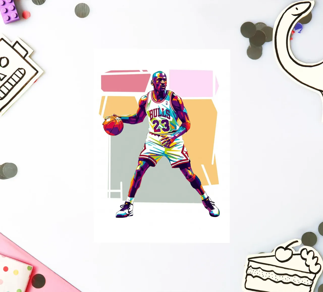 Michael Jordan WPAP art style adesivo da Hantamrata