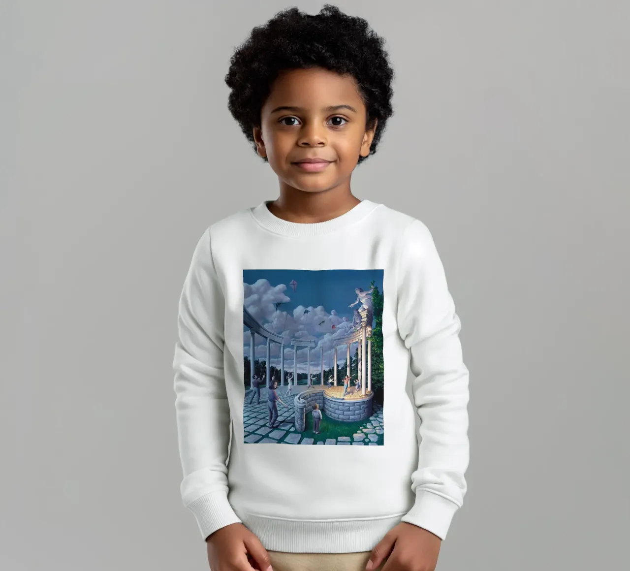 Rob Gonsalves tira la corda felpa bambino da Trudeau Art Galley