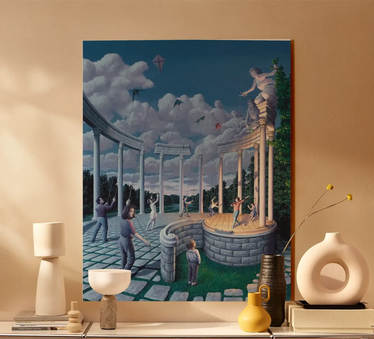Rob Gonsalves tira la corda plexiglass da Trudeau Art Galley