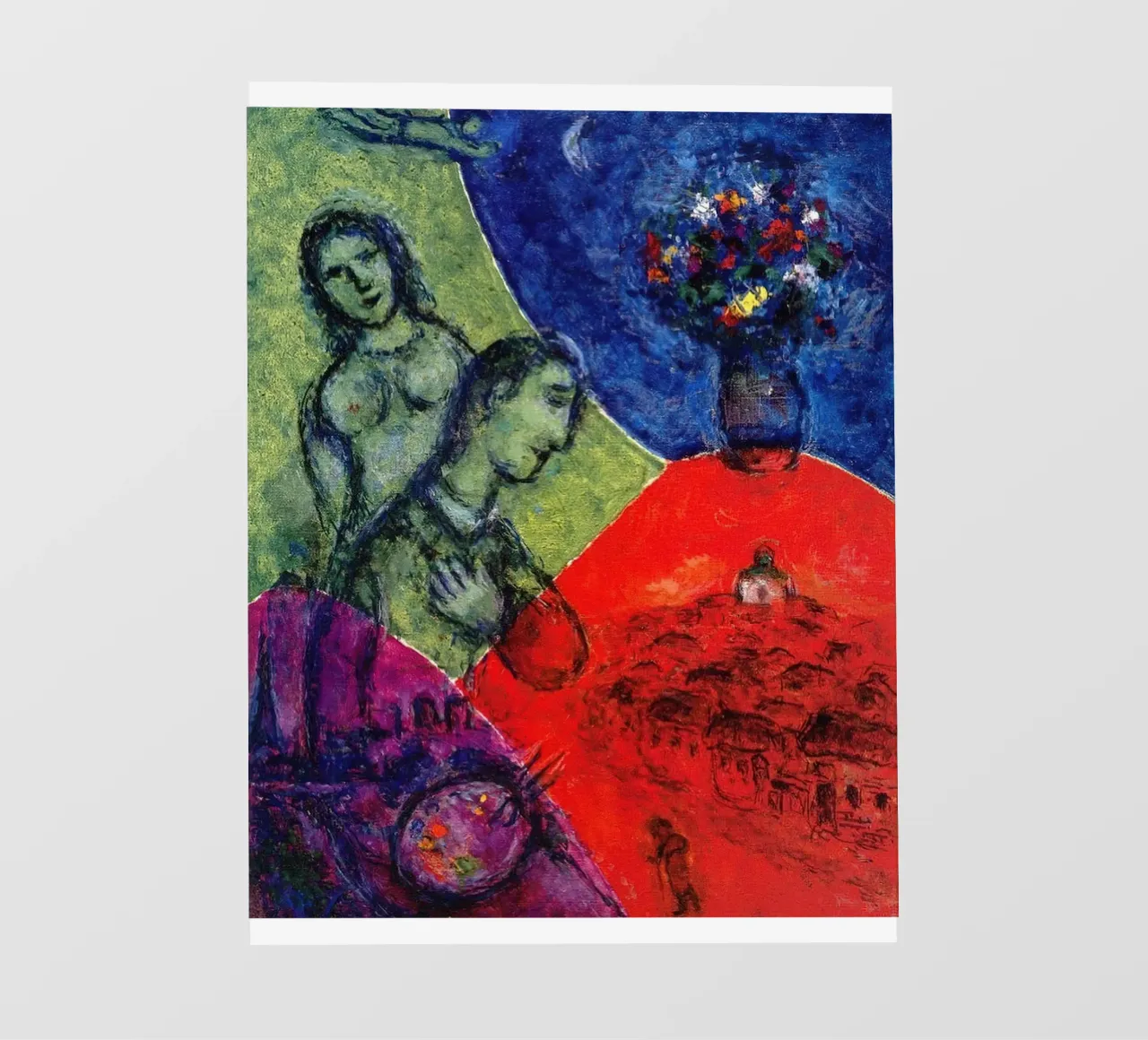 Autoritratto con bouquet, 1981 Marc Chagall telo in pvc da James Eury