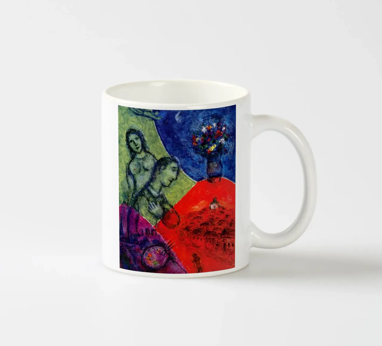 Autoritratto con bouquet, 1981 Marc Chagall tazza in ceramica da James Eury