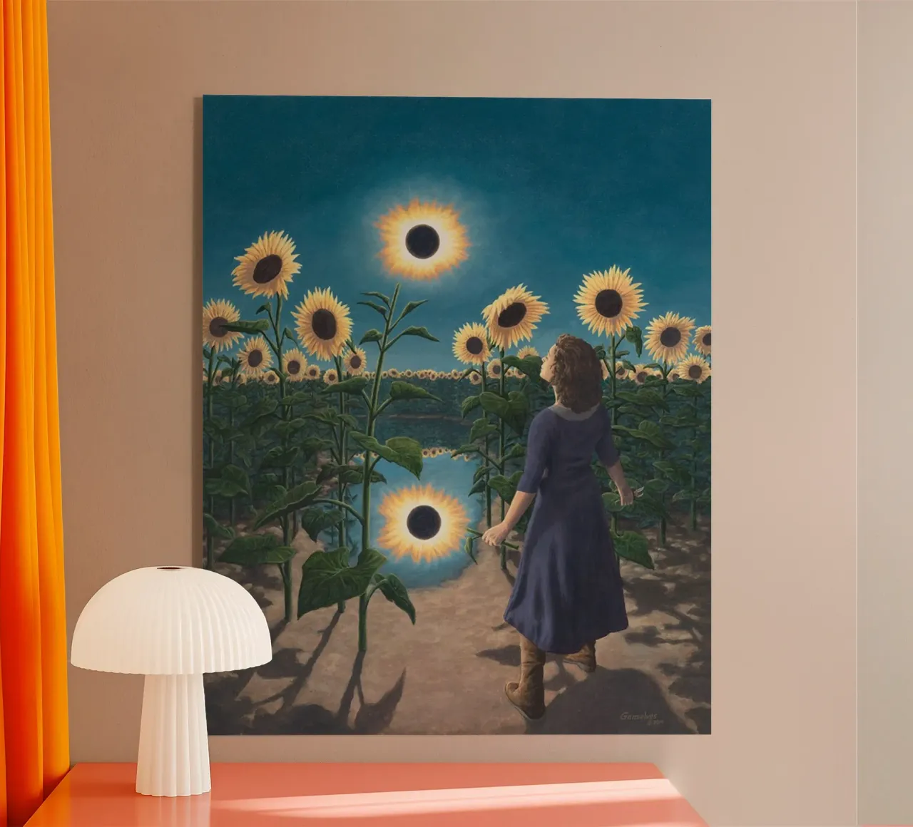 Rob Gonsalves Sun Flower acrylic glass by Trudeau Art Galley