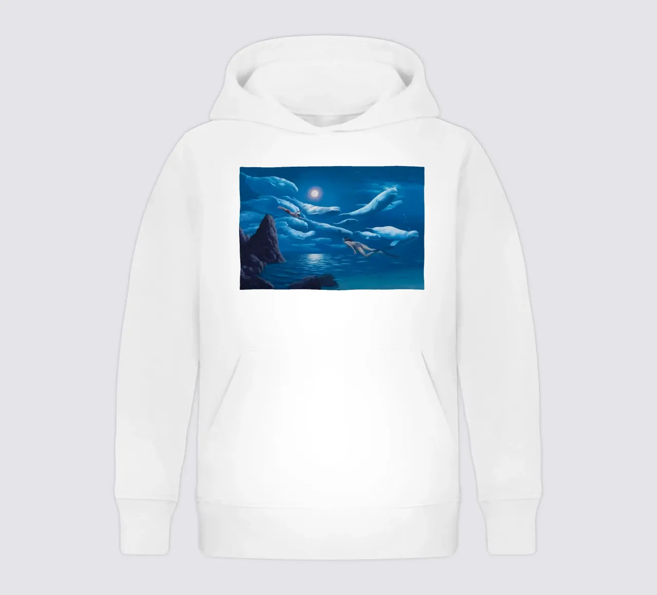 Rob Gonsalves Natación con delfines sudadera con capucha para niño de Trudeau Art Galley