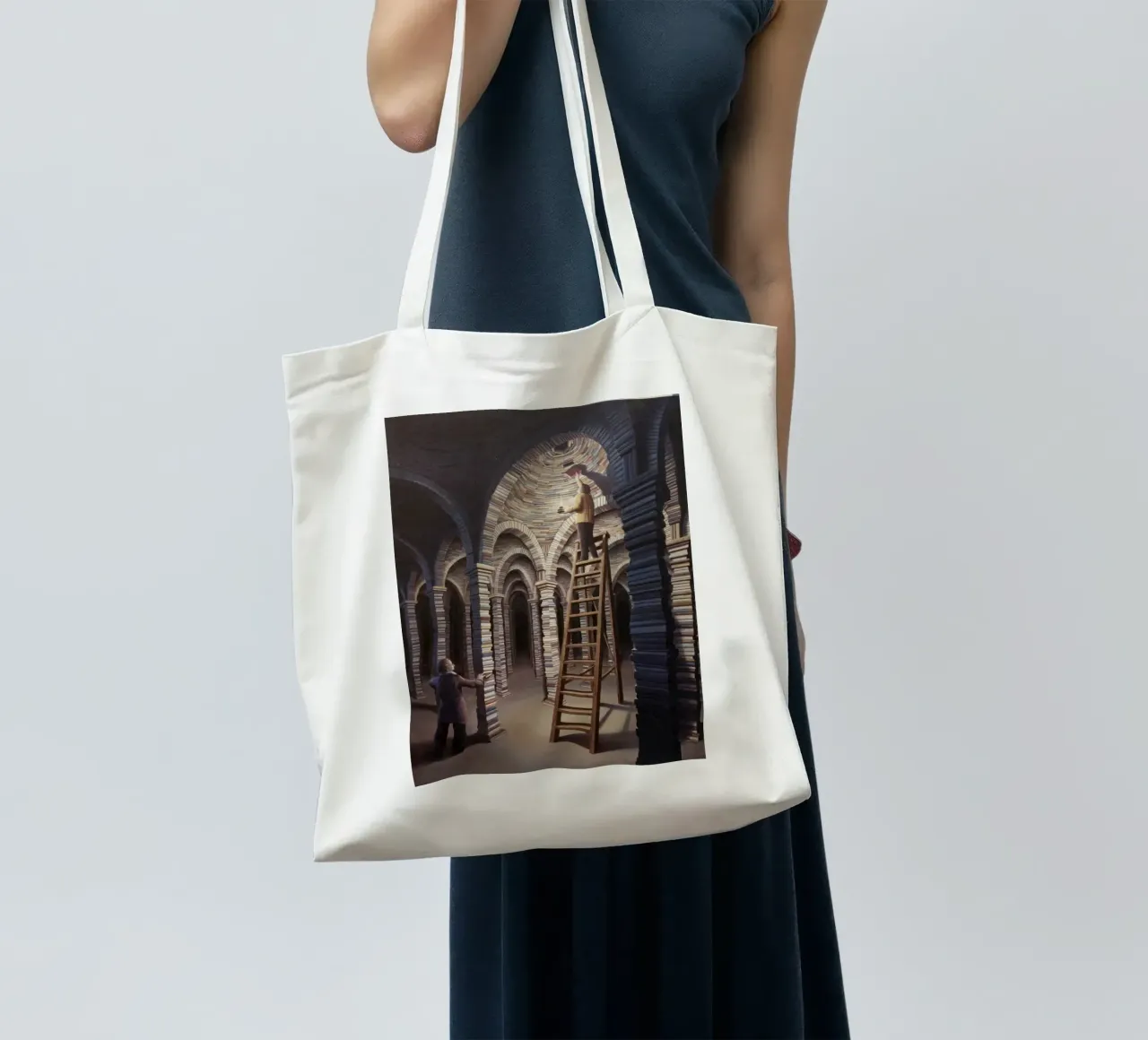 Rob Gonsalves The Library tote bag by Trudeau Art Galley