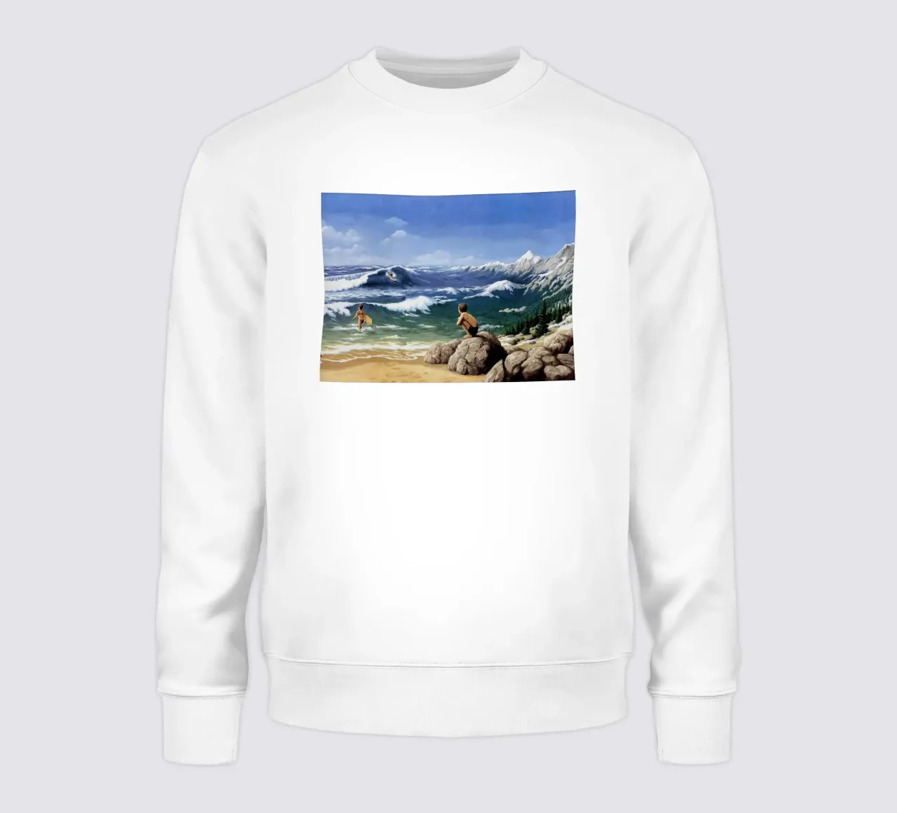Rob Gonsalves Las olas de la montaña sudadera de Trudeau Art Galley