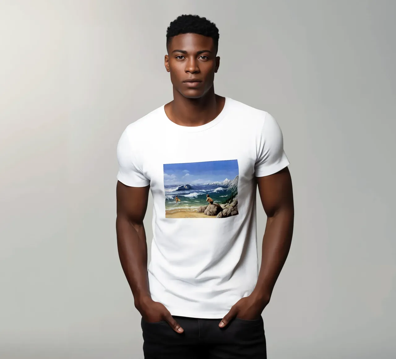 Rob Gonsalves Die Gebirgswellen T-Shirt von Trudeau Art Galley