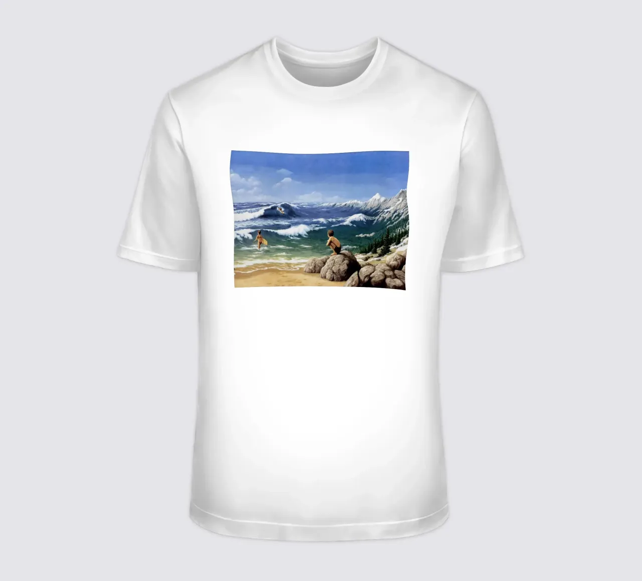 Rob Gonsalves Die Gebirgswellen T-Shirt von Trudeau Art Galley