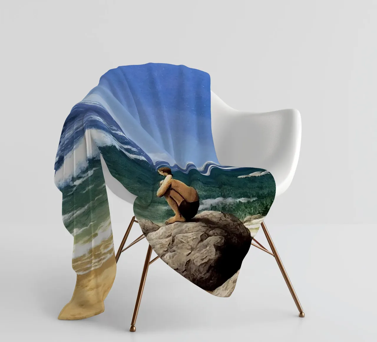 Rob Gonsalves The Mountain Waves fleece blanket by Trudeau Art Galley