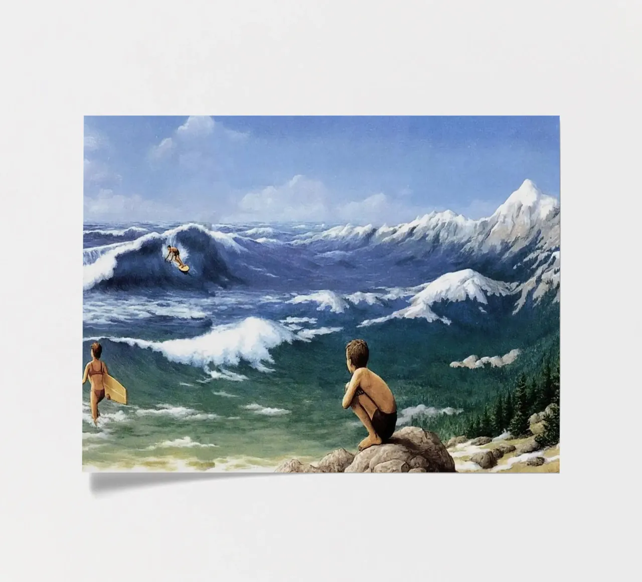 Rob Gonsalves The Mountain Waves sticker sheet by Trudeau Art Galley