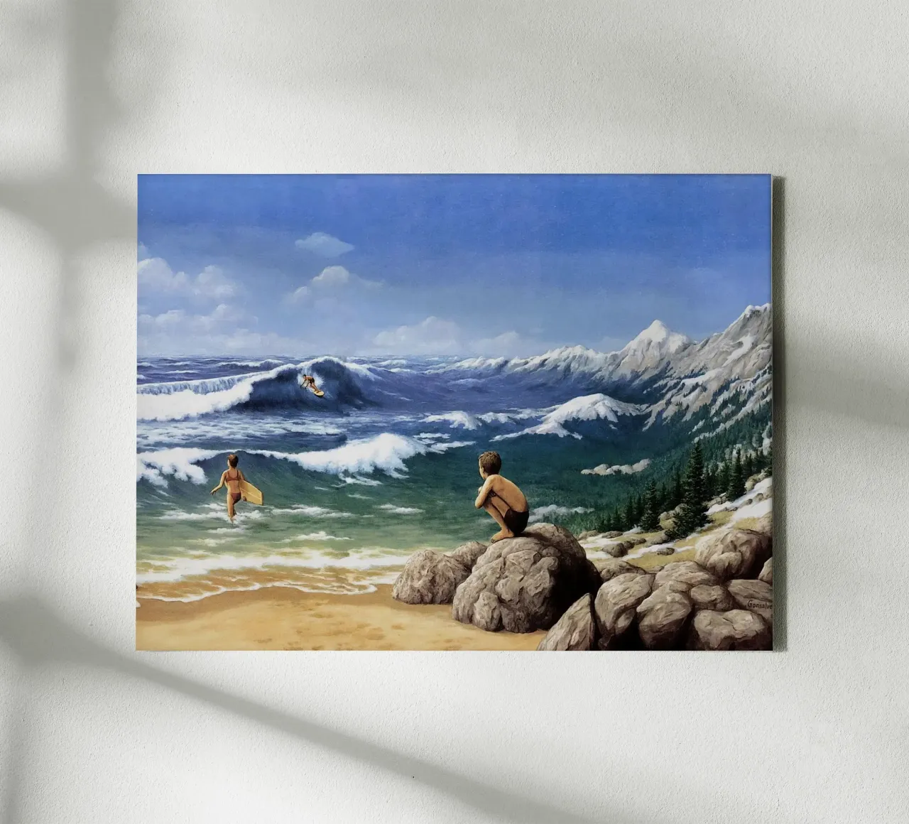 Rob Gonsalves The Mountain Waves canvas by Trudeau Art Galley