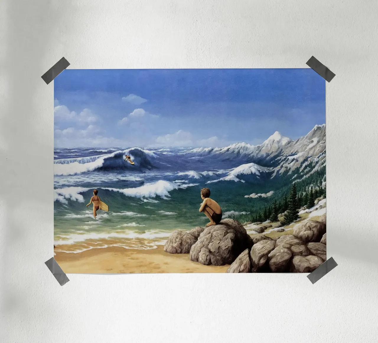 Rob Gonsalves The Mountain Waves hahnemühle by Trudeau Art Galley