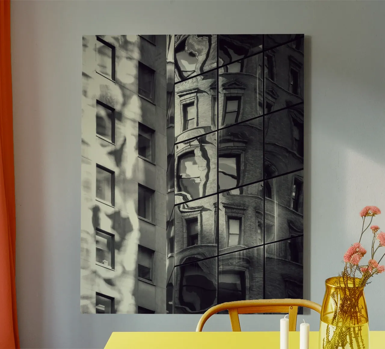 Urban Mirage – Architectural Reflection canvas with Floater frame by JaySan Studio