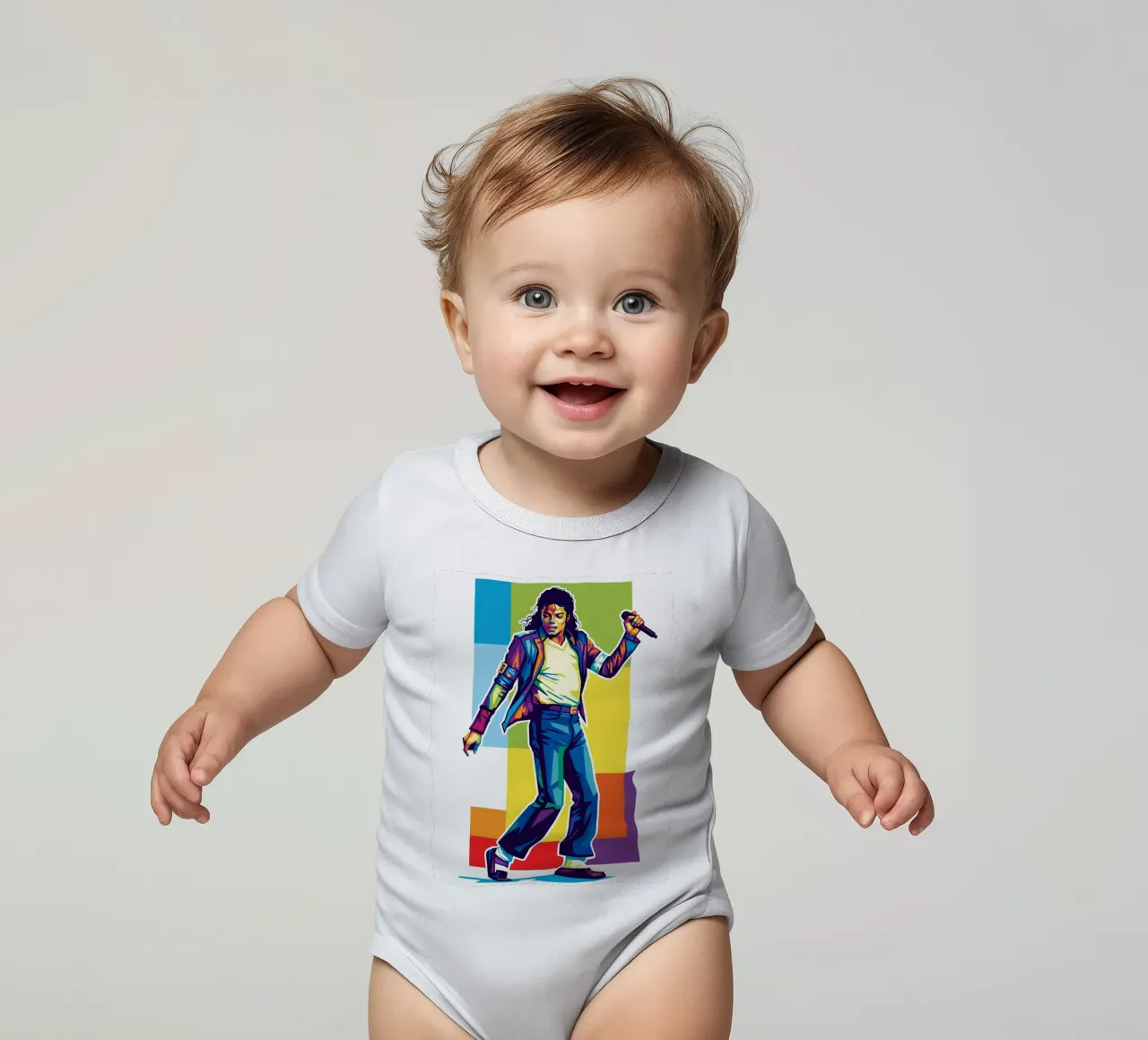 Michael Jackson in WPAP art style babyrompertje korte mouwen van Hantamrata