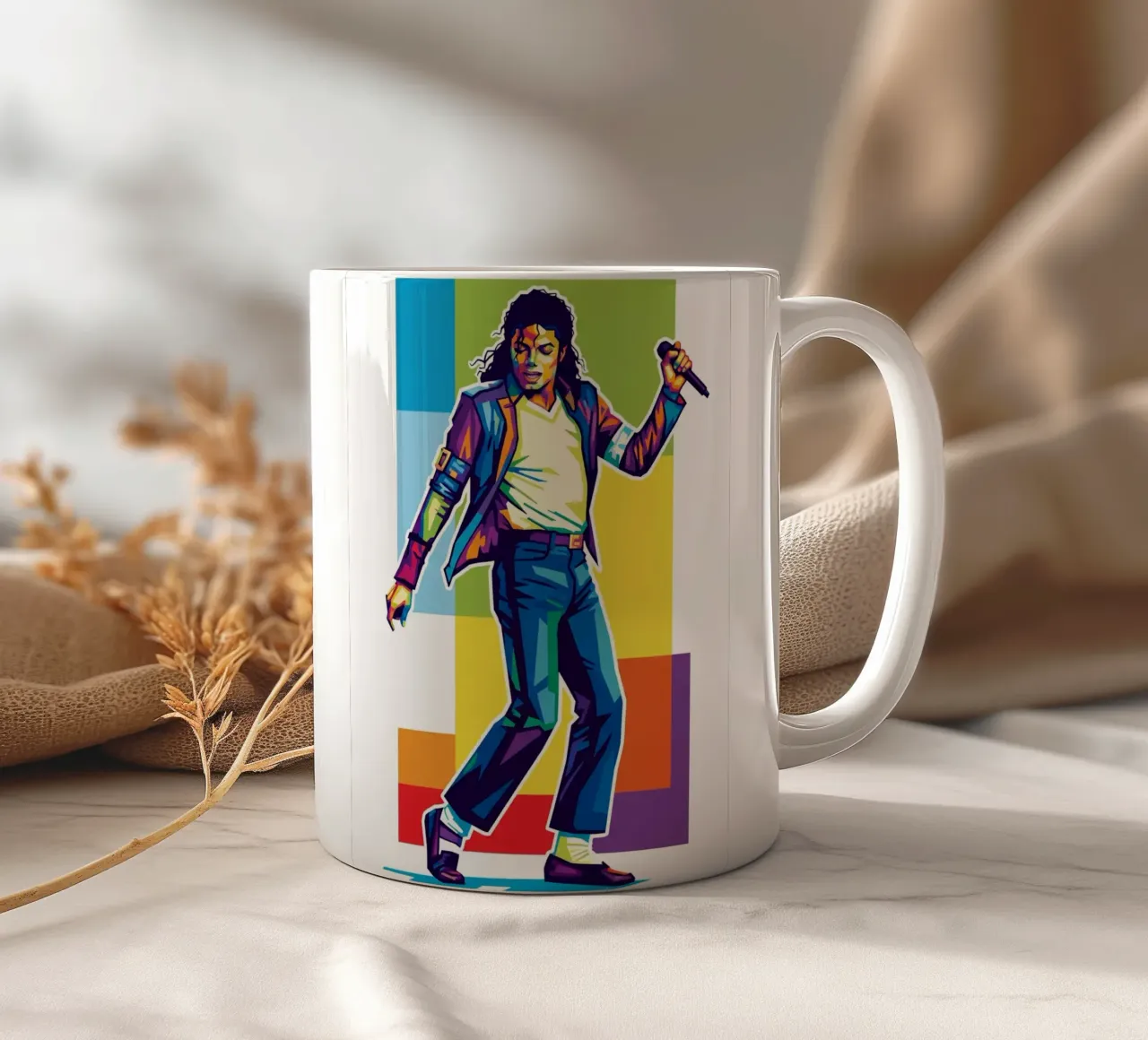 Michael Jackson in WPAP art style keramische mok van Hantamrata