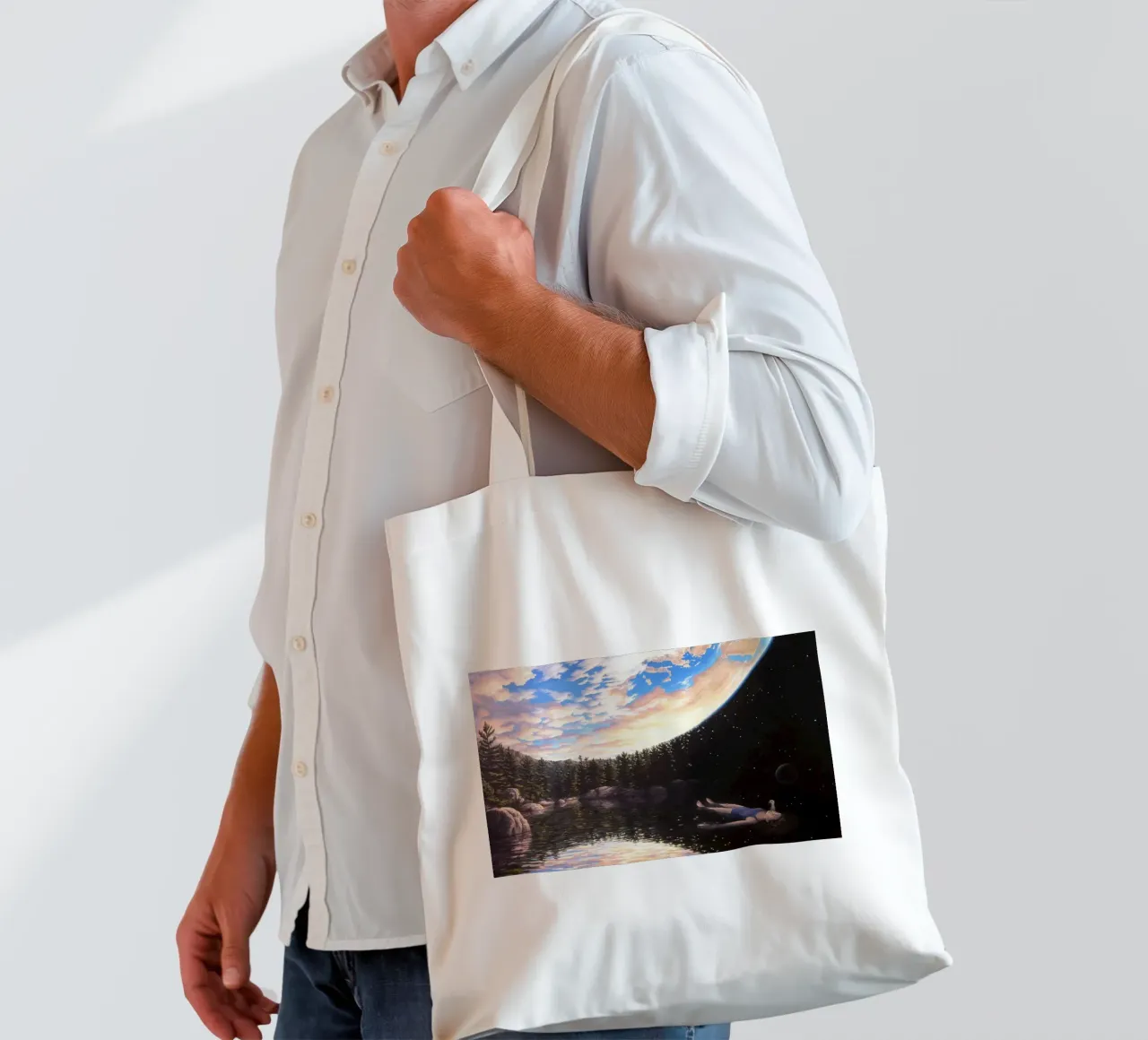 Rob Gonsalves The Phenomenon of Floating tote bag by Trudeau Art Galley
