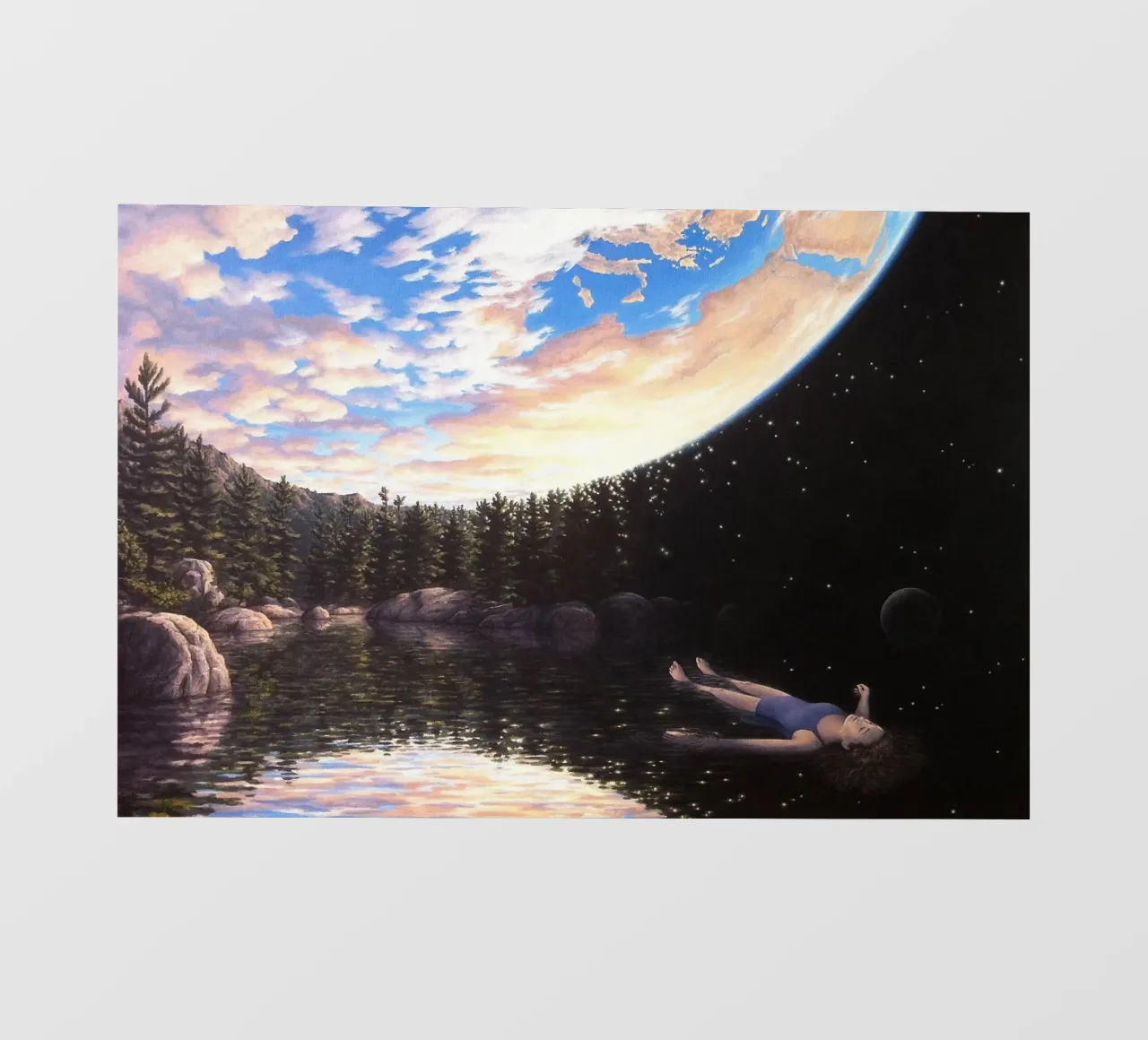 Rob Gonsalves Il fenomeno del galleggiamento pellicola backlit da Trudeau Art Galley