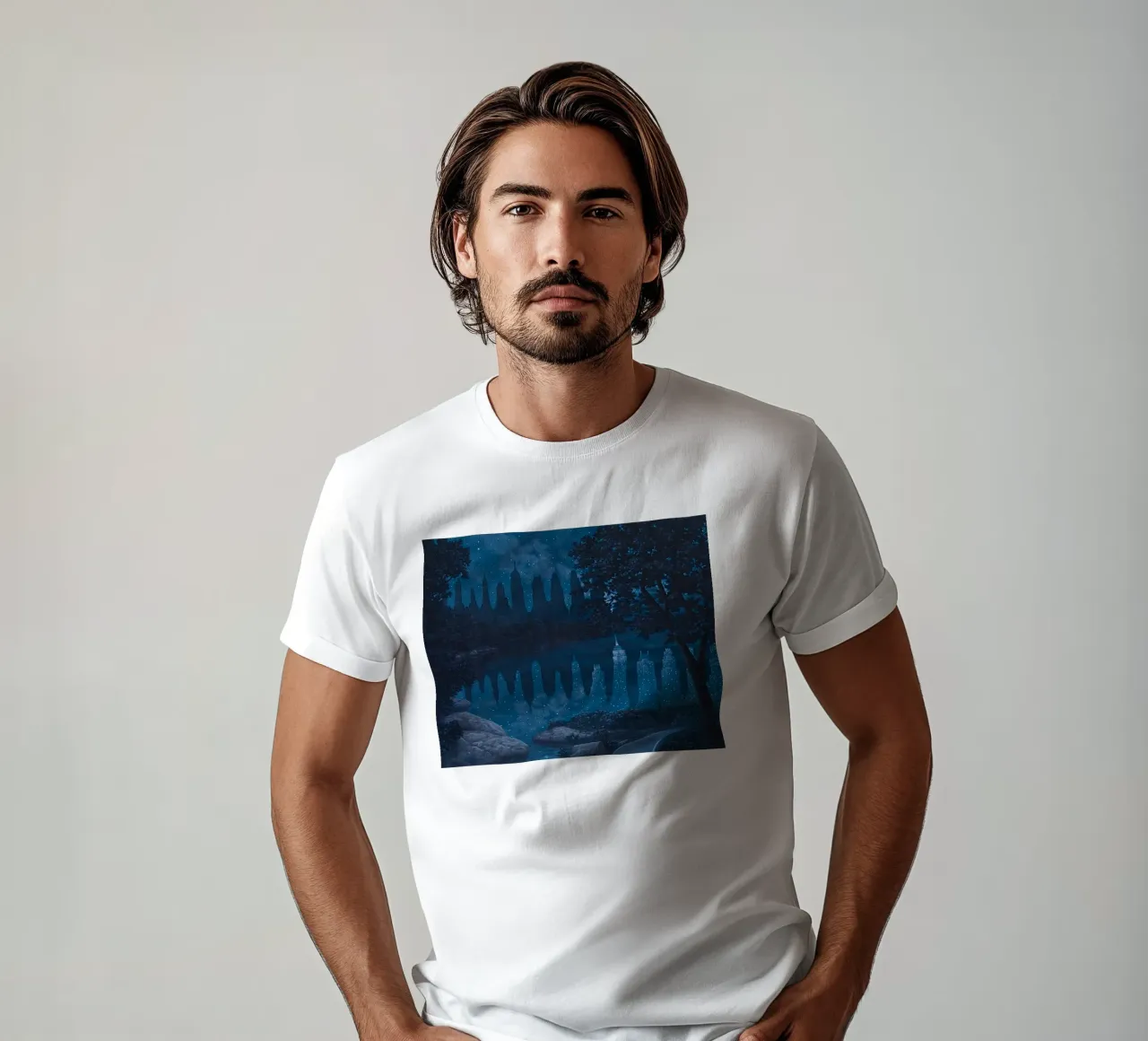Rob Gonsalves Riflessione sulla città t-shirt da Trudeau Art Galley