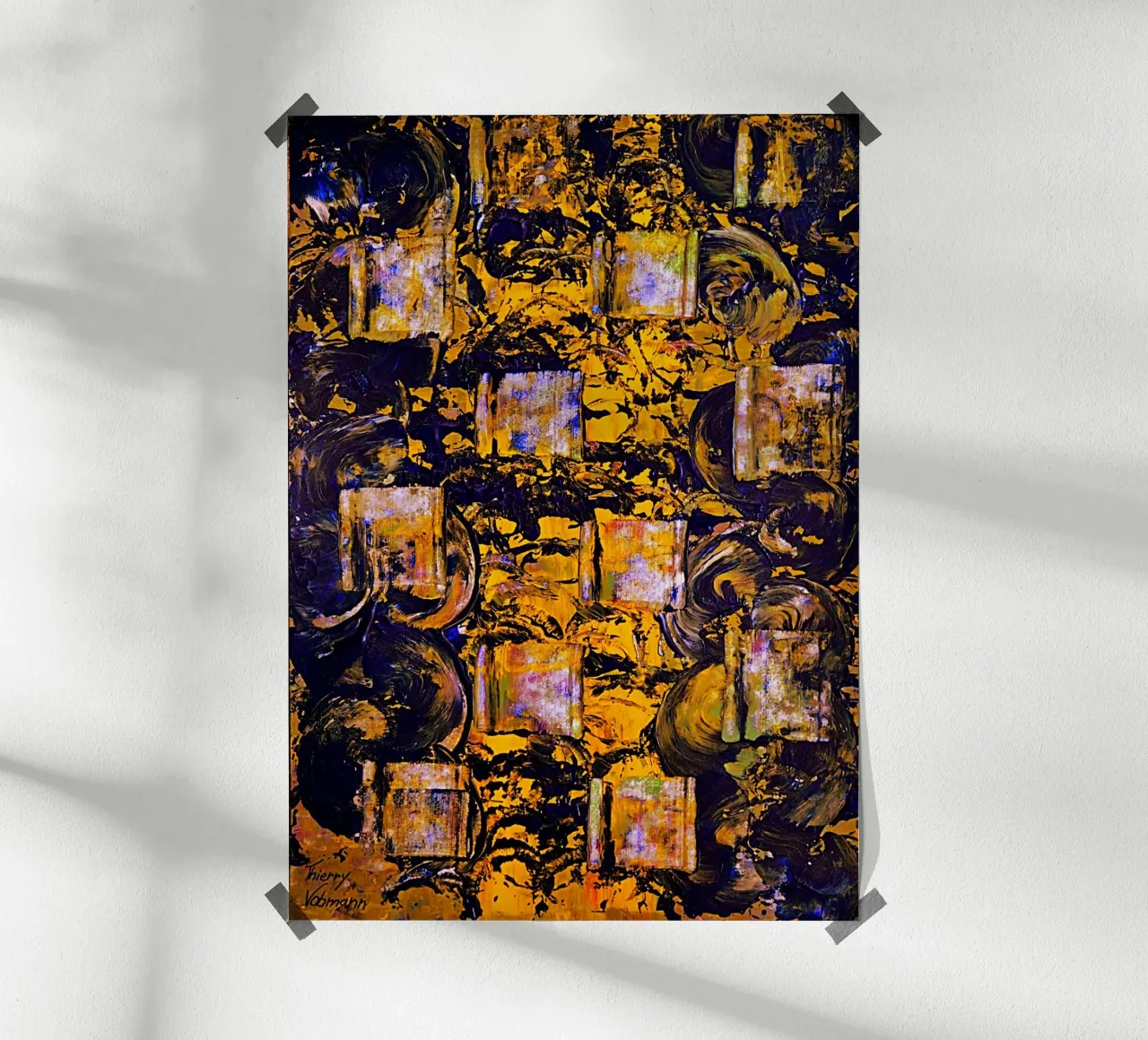 Inspired by Hans Hofmann. 3 carta hahnemühle da Thierry Vobmann Abstract painting